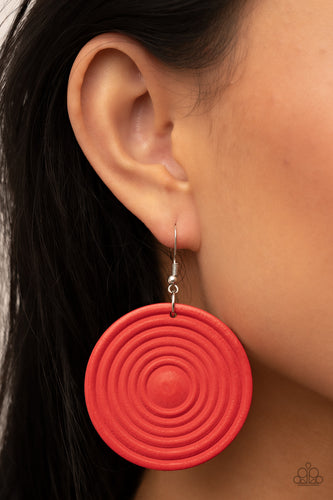 Paparazzi -  Caribbean Cymbal - Red Earrings