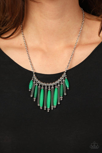 Paparazzi - Bohemian Breeze - Green Necklace