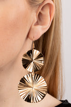 Load image into Gallery viewer, Paparazzi Paparazzi - In Your Wildest FAN-tasy - Gold  Earrings Jewelry