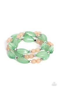 Paparazzi - BEAD Drill - Green Bracelet