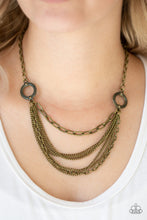 Load image into Gallery viewer, CHAINS Of Command - Brass Necklace - Paparazzi Accessories - Paparazzi Accessories