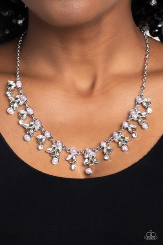 Paparazzi - Garden Princess - Pink Pearl Necklace