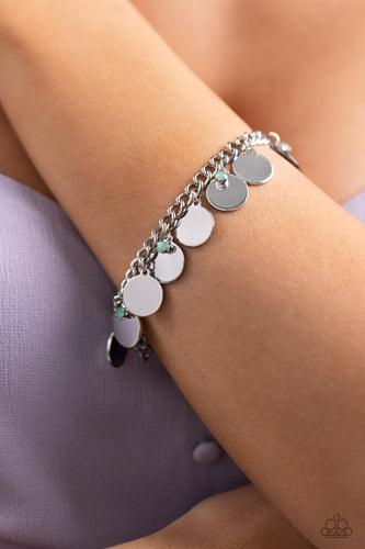 Paparazzi - Dreamy Discs - Green Bracelet