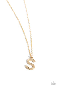 Paparazzi - Leave Your Initials - Gold - S Necklace