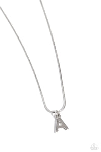 Paparazzi - Seize the Initial - Silver - A Necklace