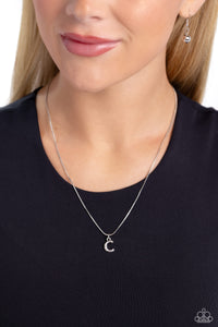 Paparazzi - Seize the Initial - Silver - C Necklace