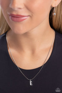 Paparazzi - Seize the Initial - Silver - E Necklace