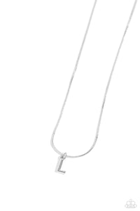 Paparazzi - Seize the Initial - Silver - L Necklace