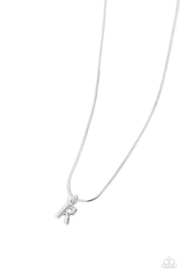 Paparazzi - Seize the Initial - Silver - R Necklace