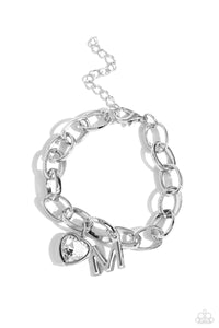 Paparazzi - Guess Now Its INITIAL - White - M Bracelet