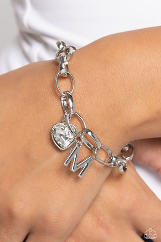 Paparazzi - Guess Now Its INITIAL - White - M Bracelet