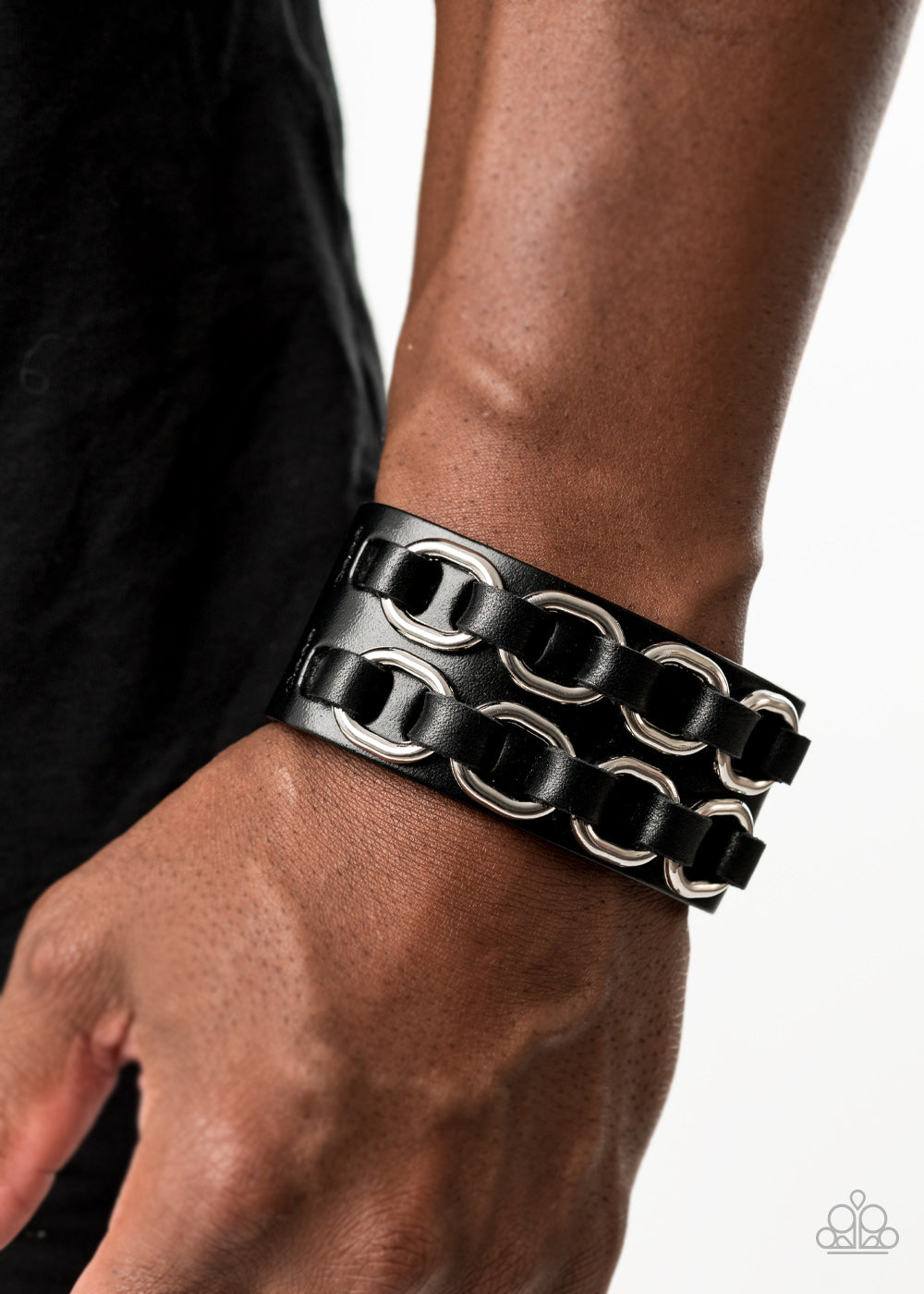 Paparazzi - Throttle It Out - Black Urban Bracelet - Paparazzi Accessories