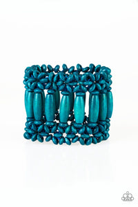 Barbados Beach Club - Blue Wood Bracelet - Paparazzi Accessories - Paparazzi Accessories