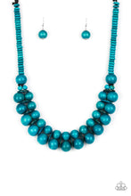 Load image into Gallery viewer, Caribbean Cover Girl Blue Wood Necklace - Paparazzi Accessories - Paparazzi Accessories