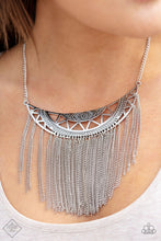 Load image into Gallery viewer, Empress Excursion Silver Fringe Necklace -Paparazzi Accessories - Paparazzi Accessories