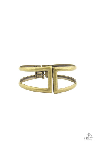 Paparazzi- Geo Glam - Brass Bracelet - Paparazzi Accessories