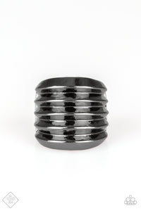 Hit Em Where It Hurts Black Ring-Paparazzi Accessories - Paparazzi Accessories