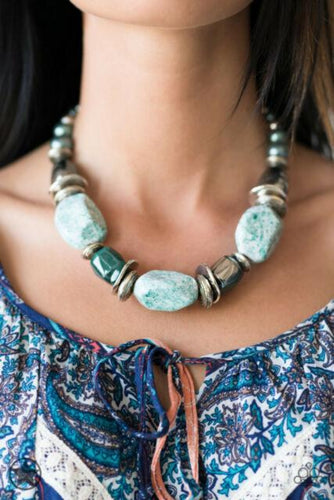 In Good Glazes  Blue Necklace - Paparazzi Accessories - Paparazzi Accessories