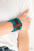 Load image into Gallery viewer, JAMAICAN Me Jam - Blue Wood Bracelet - Paparazzi Accessories - Paparazzi Accessories