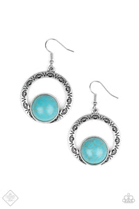 Mesa Mood Turquoise Blue Earrings-Paparazzi Accessories - Paparazzi Accessories
