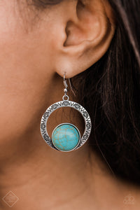 Mesa Mood Turquoise Blue Earrings-Paparazzi Accessories - Paparazzi Accessories