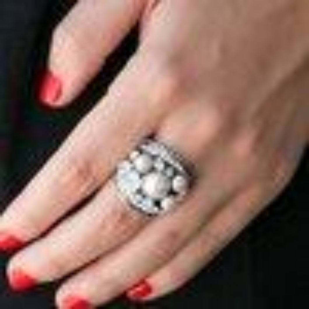 Money On My Mind White Ring - Paparazzi Accessories - Paparazzi Accessories