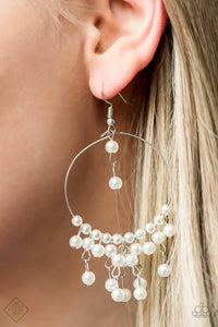 Now On Broadway White Pearl Earrings - Paparazzi Accessories - Paparazzi Accessories