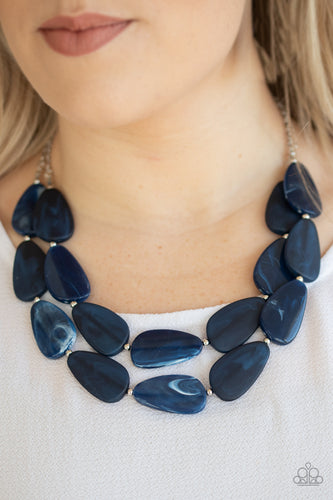 Colorfully Calming- Blue Necklace - PaparazzinAccessories - Paparazzi Accessories