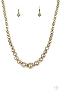 Party Pearls -Brass Necklace - Paparazzi Accessories - Paparazzi Accessories