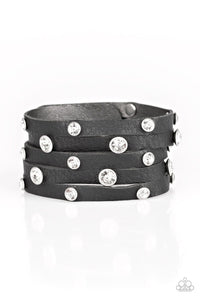 Rhinestone Reputation Black Urban Bracelet - Paparazzi Accessories - Paparazzi Accessories
