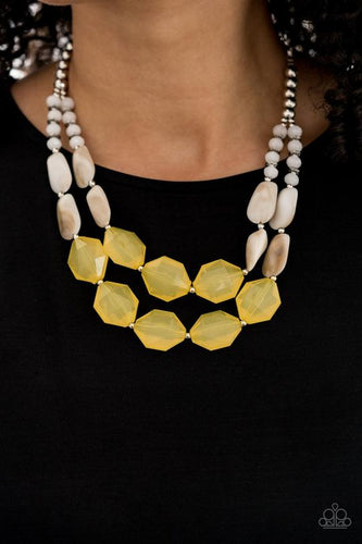 Paparazzi Paparazzi - Seacoast Sunset - Yellow Necklace Necklaces