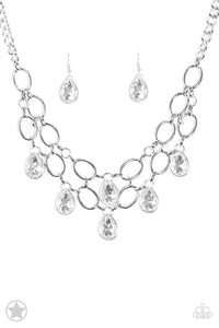 Show Stopping Shimmer - White Necklace - Paparazzi Accessories - Paparazzi Accessories