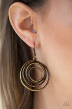 Load image into Gallery viewer, Paparazzi Paparazzi - Spiraling  Out Of Control - Brass Earring Earrings