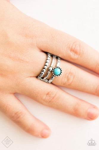 Paparazzi - Summer Retreat Blue  -Turquoise Ring - Paparazzi Accessories