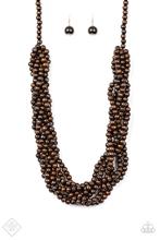 Tahiti Tropic - Brown Wood Necklace - Paparazzi Accessories - Paparazzi Accessories