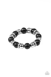 Ruling Class Radiance - Black Silver and Rhinestone Bracelet - Paparazzi Accessories - Paparazzi Accessories