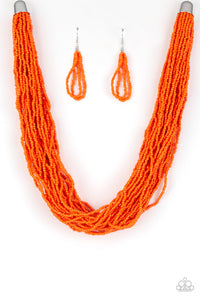 The Show Must CONGO On! - Orange Seed Bead Necklace - Paparazzi Accessories - Paparazzi Accessories