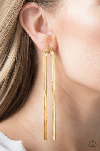 Very Viper - Gold Earrings - Paparazzi Accessories - Paparazzi Accessories