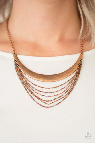 Way Wayfarer - Copper Necklace-Paparazzi Accessories - Paparazzi Accessories