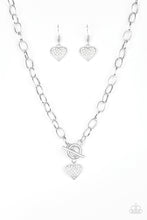 Load image into Gallery viewer, Harvard Hearts - White Rhinestone Necklace-Paparazzi Accessories - Paparazzi Accessories