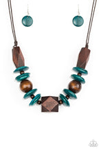 Load image into Gallery viewer, Pacific Paradise - Blue Wood Urban Necklace-Paparazzi Accessories - Paparazzi Accessories