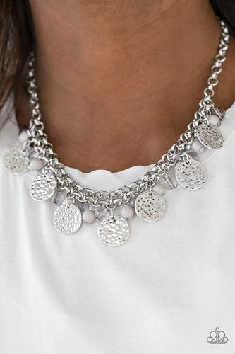 Paparazzi - Beachfront Babe - Silver Necklace - Paparazzi Accessories