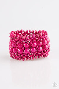 Paparazzi - Tropical Bliss - Pink Wood Bracelet - Paparazzi Accessories