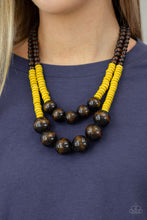 Load image into Gallery viewer, Cancun Cast Away Yellow Wood Necklace - Paparazzi Accessories - Paparazzi Accessories