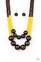 Load image into Gallery viewer, Cancun Cast Away Yellow Wood Necklace - Paparazzi Accessories - Paparazzi Accessories