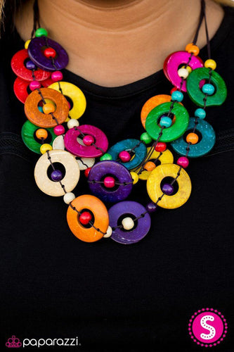 Bahama Bliss- Multicolor-Wood Necklace-Paparazzi Accessories - Paparazzi Accessories