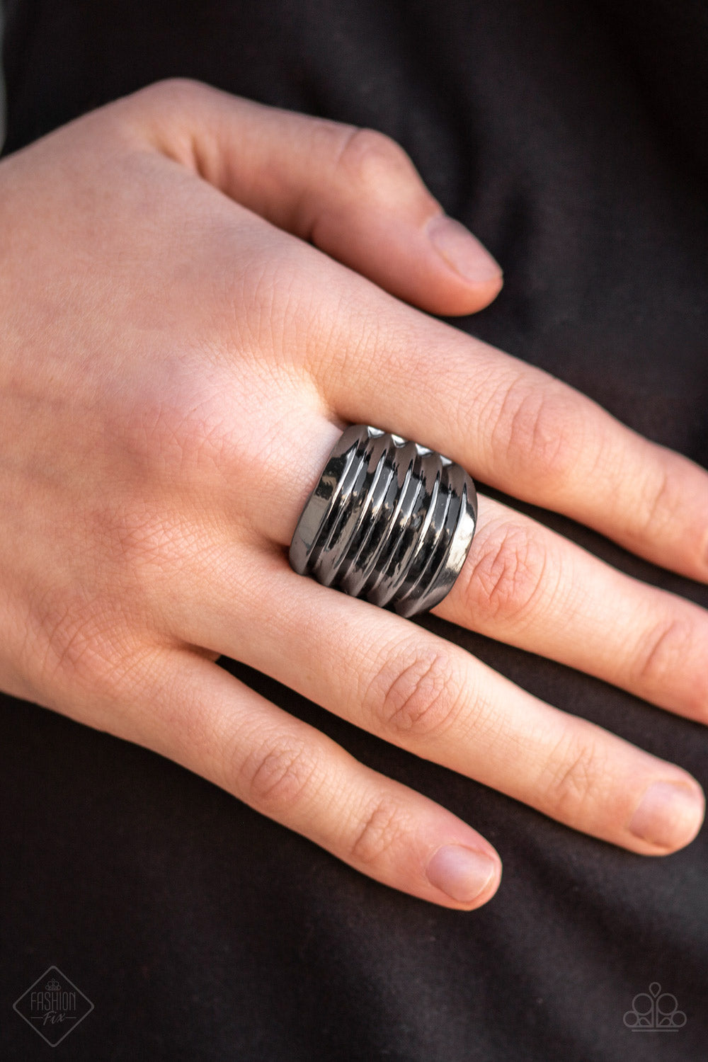 Hit Em Where It Hurts Black Ring-Paparazzi Accessories - Paparazzi Accessories