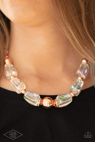 Paparazzi Paparazzi - Iridescently Ice Queen - Copper Necklace 