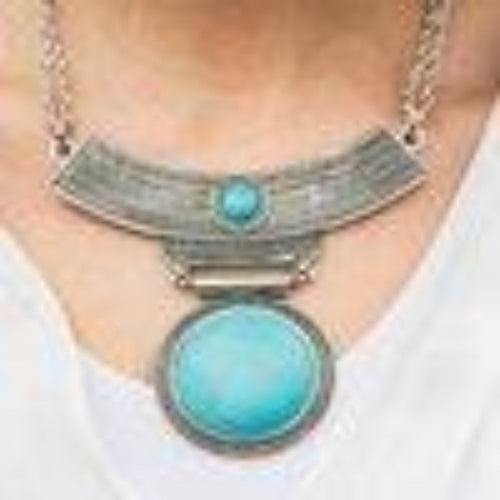 Lasting EMPRESS-ions  Blue Necklace - Paparazzi Accessories - Paparazzi Accessories
