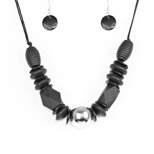 Paparazzi Paparazzi - Grand Turks Getaway - Black Wood Necklace Necklaces